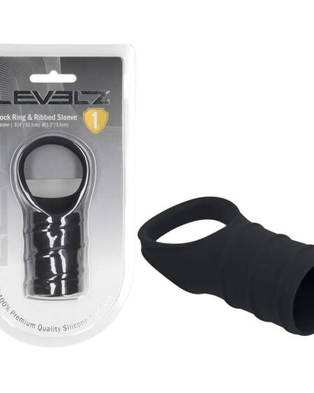 LEVELZ Silicone Cock Ring & Ribbed Sleeve