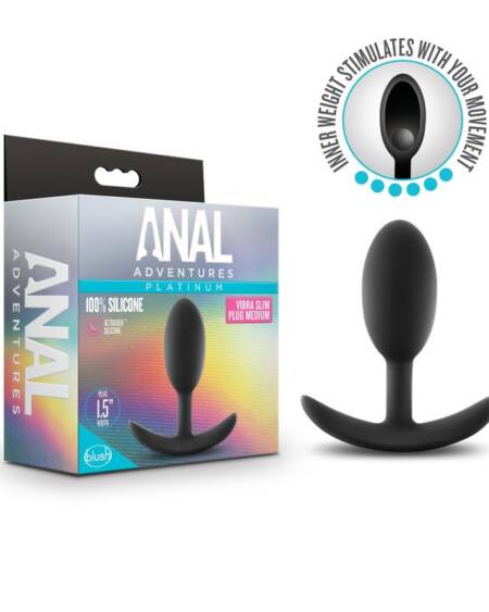 Anal Adventures Platinum Vibra Slim Plug Med