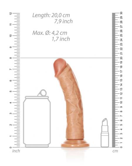 REALROCK 7in Curved Dildo WSUCTION Beige