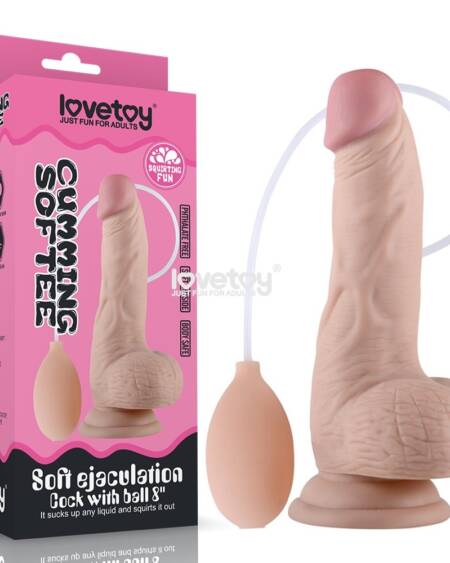 Cumming Softee Soft Ejaculation Cock 8'' with Balls