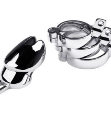 Silver Metal Chastity Cage Adjustable