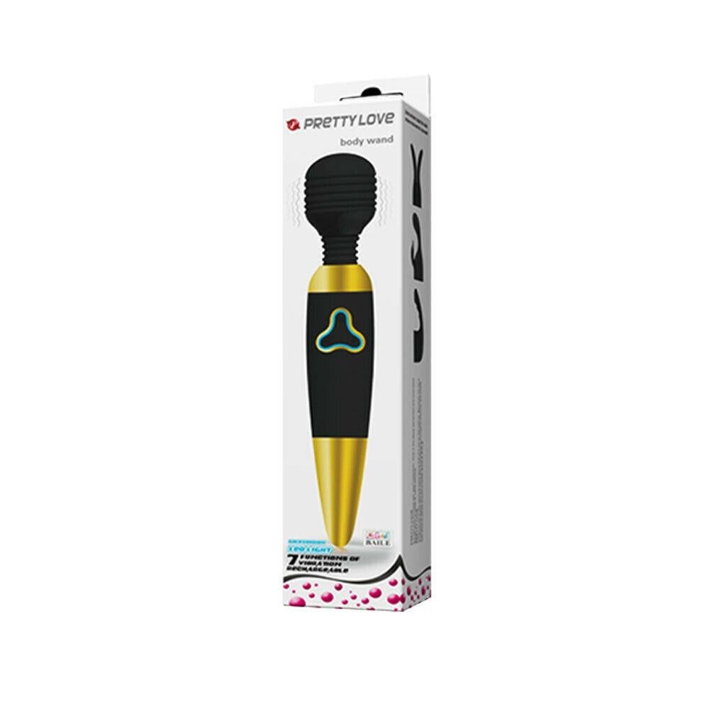 Gold Wand Massager Wireless Rechargeable Flexible Full Body Massage Black LED