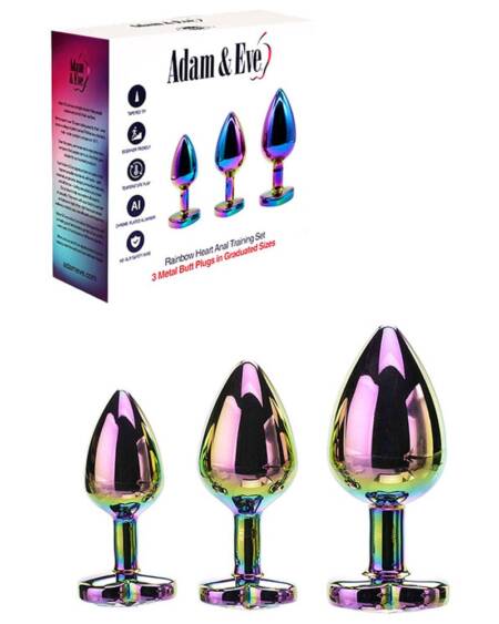 Adam & Eve RAINBOW HEART GEM ANAL TRAINING SET