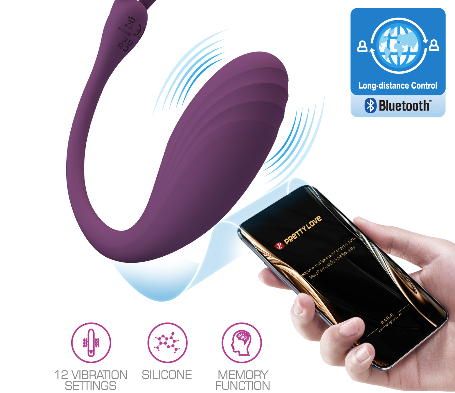 CATALINA (PUR) - Fully Silicone Wearable Vibrator, Long Distance App Remote Control