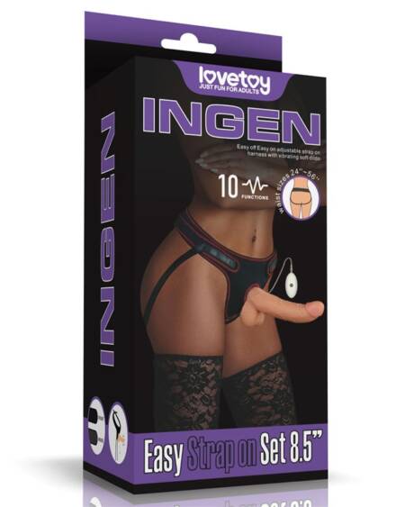 IngEN Vibrating Easy Strap-on Set - (8.5'') Vibrating Strap-On