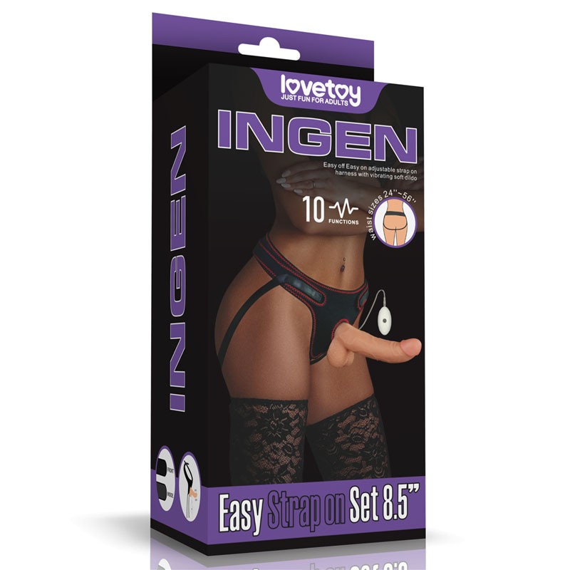 IngEN Vibrating Easy Strap-on Set - (8.5'') Vibrating Strap-On