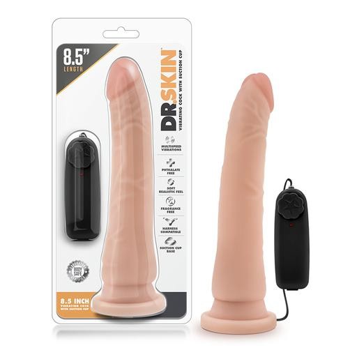 Blush Dr. Skin - 8.5 Inch Lifelike Realistic Remote Control Vibrating Dildo - Slim 1.5in Width -- Multispeed Vibrator Sex Toy for Women Men
