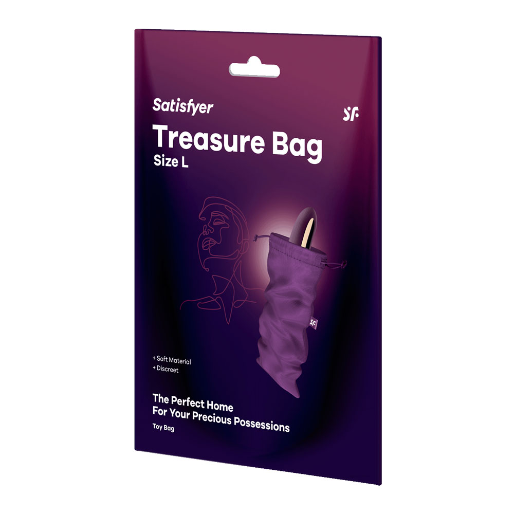 Satisfyer Treasure Bag Size L Violet | Drawstring Storage Bag for Adult Sex Toy