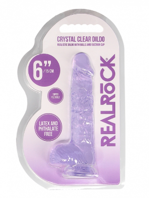 Realrock 6 Inch / 15 cm Realistic Dildo With Balls - Purple